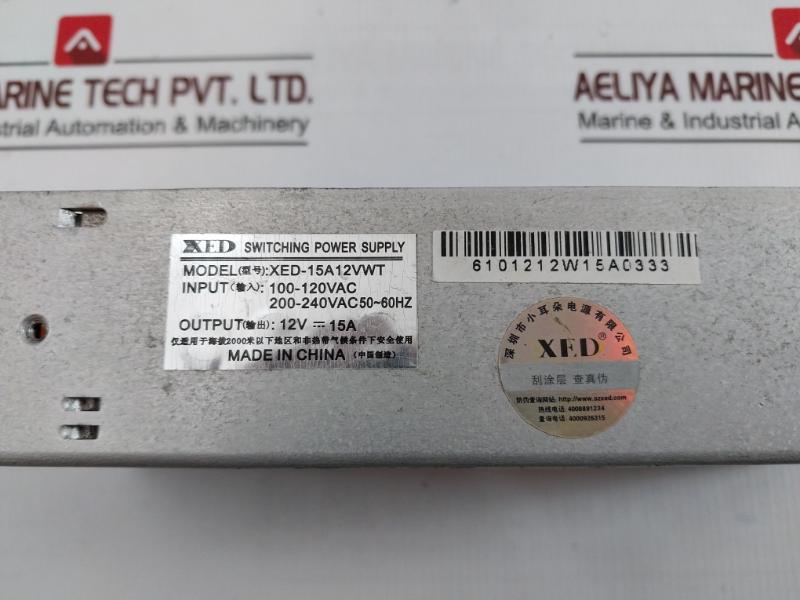 Xed Xed-15A12Vwt Switching Power Supply 100-120Vac 200-240Vac 50-60Hz 12V 15A
