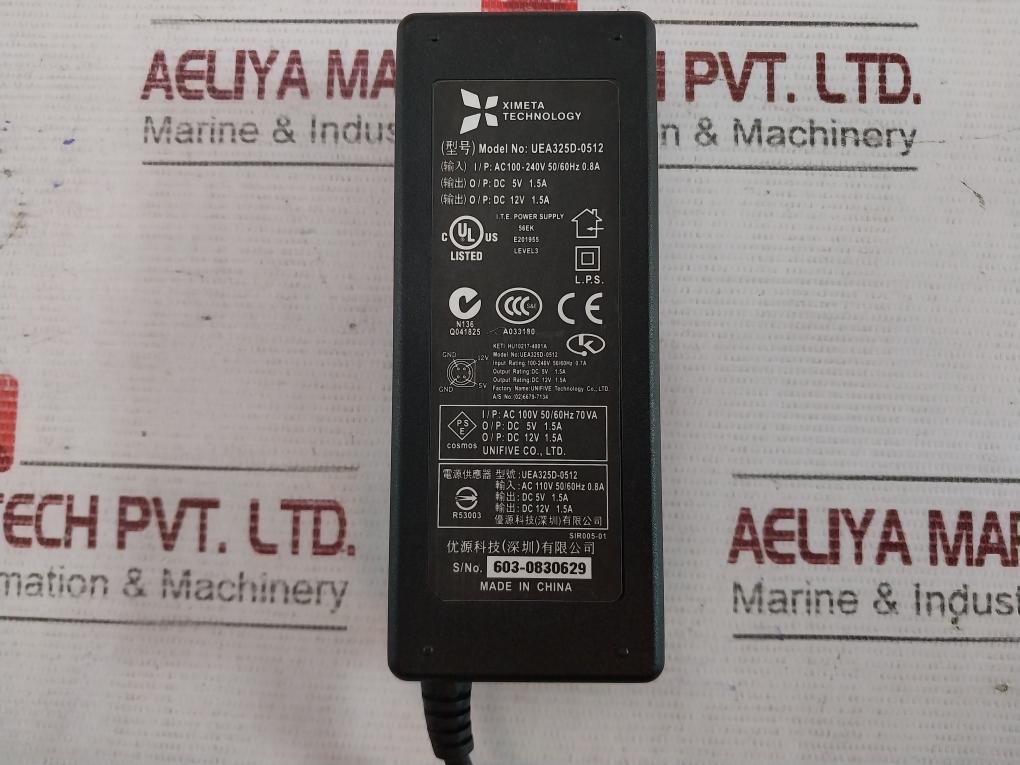 Ximeta Technology Uea325D-0512 Power Supply Ac Adapter Ac100-240V 50/60Hz 0.8A