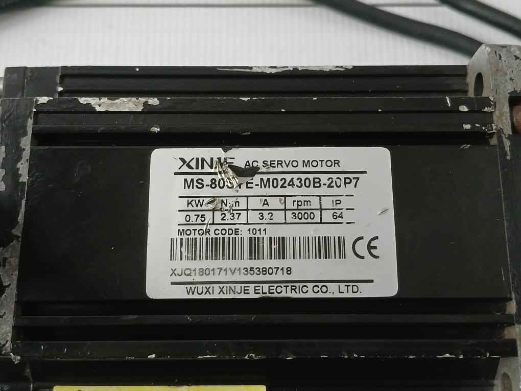 Xinje Ms-80Ste-m02430B-20P7 Ac Servo Motor 3000 Rpm Xjq180171V135380718 Ip 64