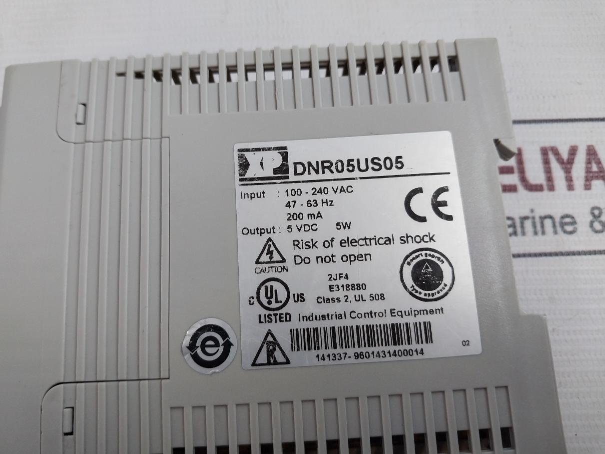 Xp Power Dnr05Us05 Din Rail Power Supply 100-240 Vac 47-63Hz 200Ma 5Vdc 5W