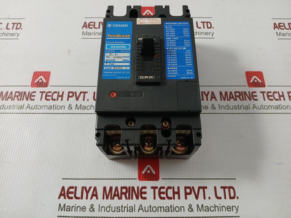 Xs100Ns Terasaki Electric Ac220V 50Ka Circuit Breaker