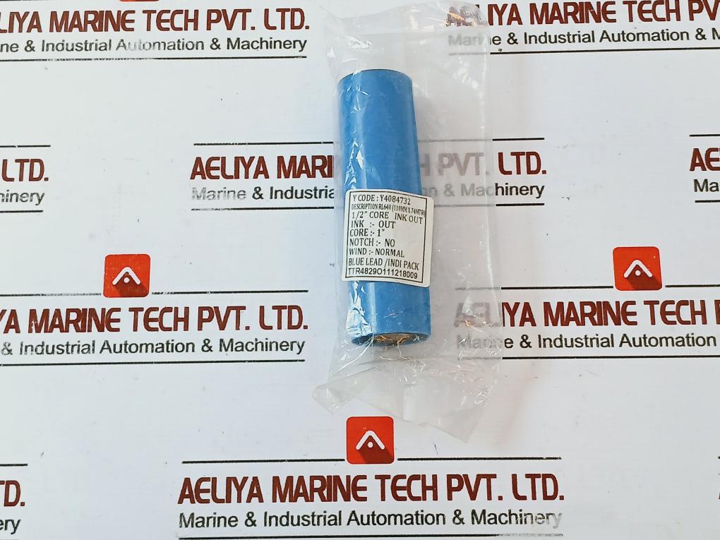 Y4084732 1/2 Inch Core Ink Out Thermal Transfer Ribbon 110 Mm X 74 Meter