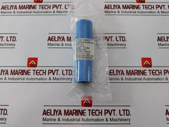 Y4084732 1/2 Inch Core Ink Out Thermal Transfer Ribbon 110 Mm X 74 Meter Blue Lead/Indi Pack Rl640