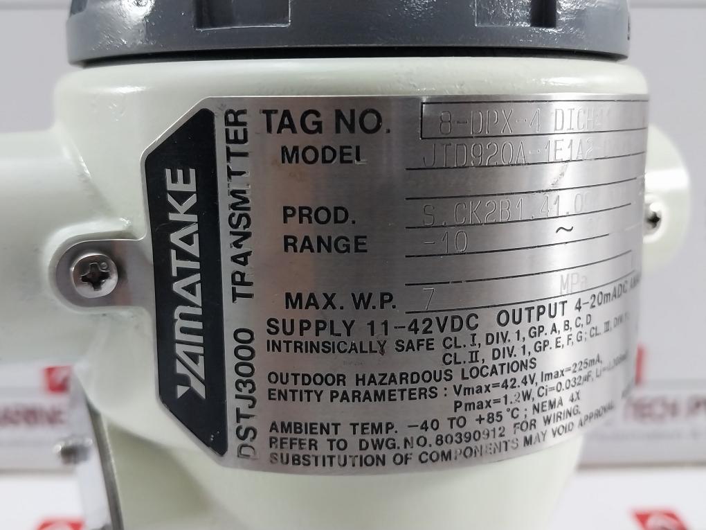 Yamatake-Honeywell-Differential-Pressure-Transmitter-JTD920A-1E1A2-CXXX1-T1-209879-12