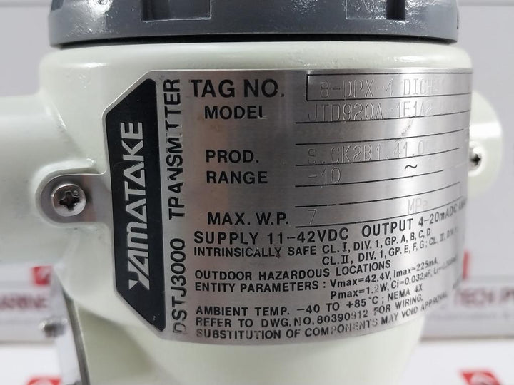 Yamatake-Honeywell-Differential-Pressure-Transmitter-JTD920A-1E1A2-CXXX1-T1-209879-12