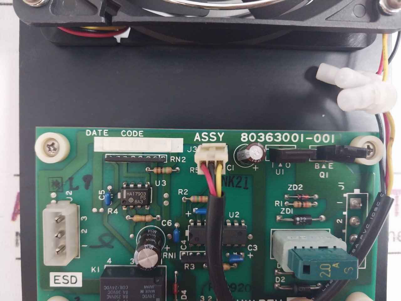 Yamatake-honeywell 80363001-001 Axial Fan Assembly Panel Cd1225D24Hb Rev: C 24V