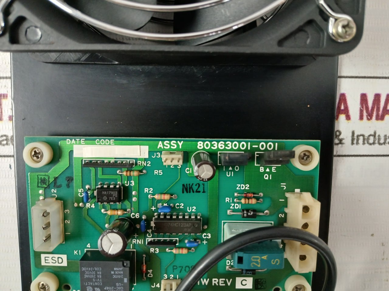 Yamatake-honeywell 80363001-001 Fan Sensor Card Assembly Rev C Dc 24V 0.25 A