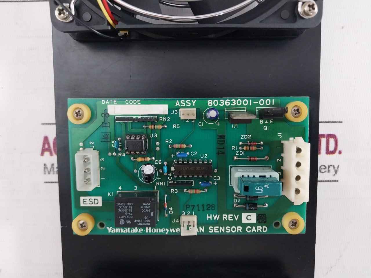 Yamatake-honeywell 80363001-001 Fan Sensor Card Assembly Rev C Dc 24V 0.20A
