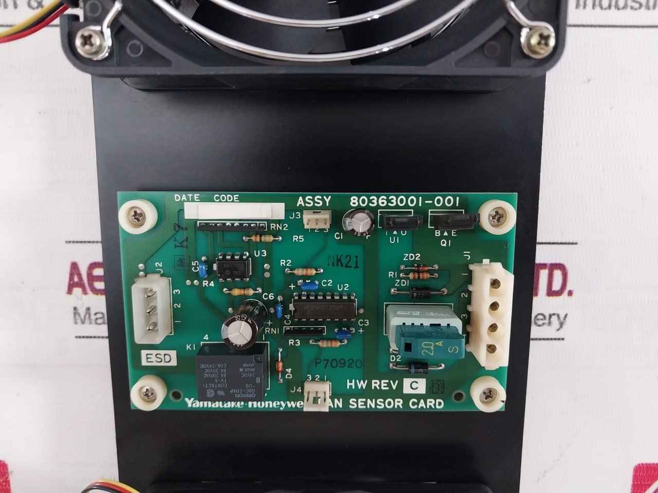 Yamatake-honeywell 80363001-001 Fan Sensor Card Assembly Rev C Dc 24V 0.35A