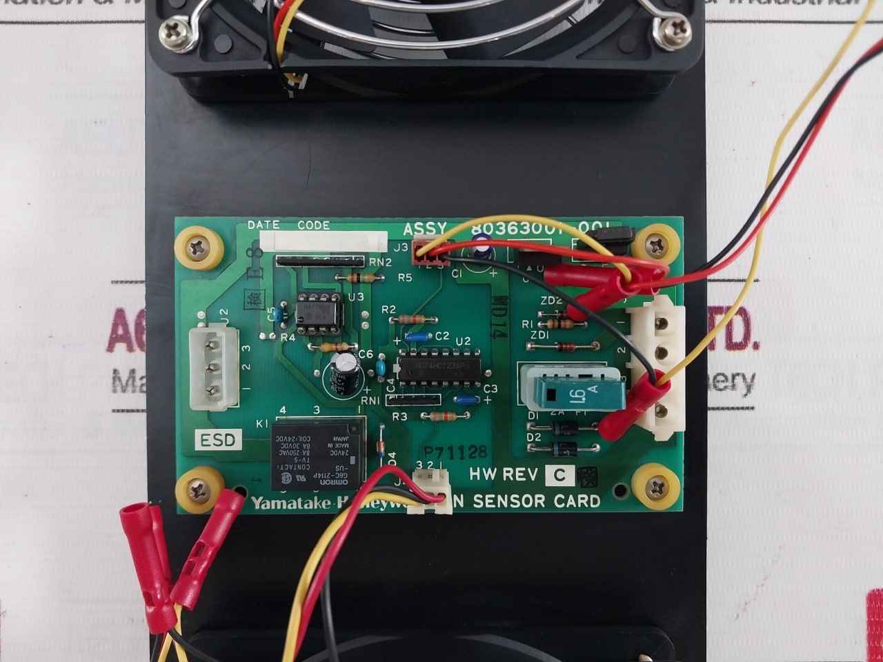 Yamatake-honeywell 80363001-001 Fan Sensor Card Assembly Rev C Dc 24V 0.20A