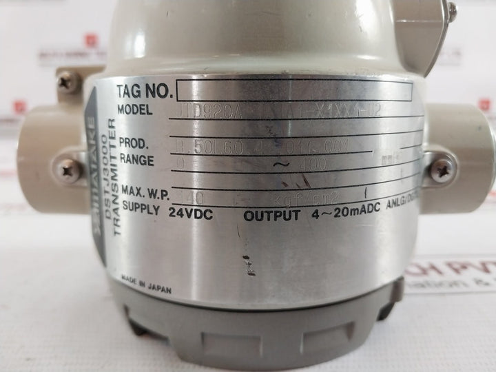 Yamatake-honeywell Dstj3000 Jtd920A-1A1A1-x1Xx1-u2 Transmitter 24Vdc 4-20 Madc