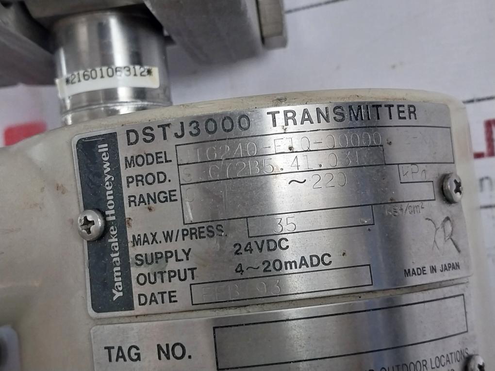 Yamatake-honeywell Dstj3000 Jtg240-e1q-00000-w2-xx Transmitter 24vdc 2160106312