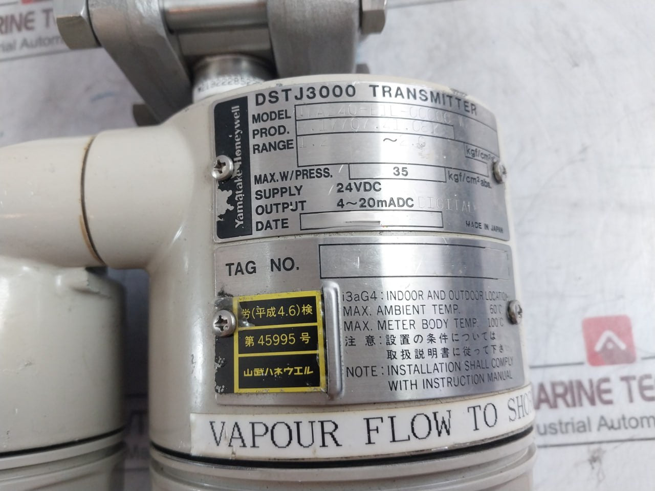 Yamatake-honeywell Dstj3000 Pressure Transmitter 35 Kgf/Cm2 24Vdc 4-20Madc 60˚C