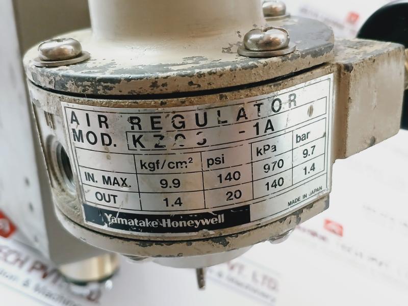 Yamatake-honeywell Kz03-1a Air Regulator 4–20 Ma Nox110-oh-7 0-6 Bar 140 Kpa