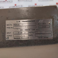 Yamatake-honeywell Kz03-1A Air Regulator Nox110-oh-7 4-20 Ma