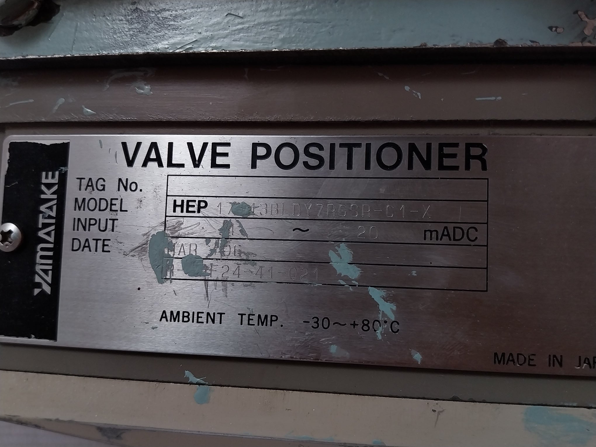 Yamatake Hep 17-43Bldy7Rgsr-c1-x Valve Positioner Air Regulator
