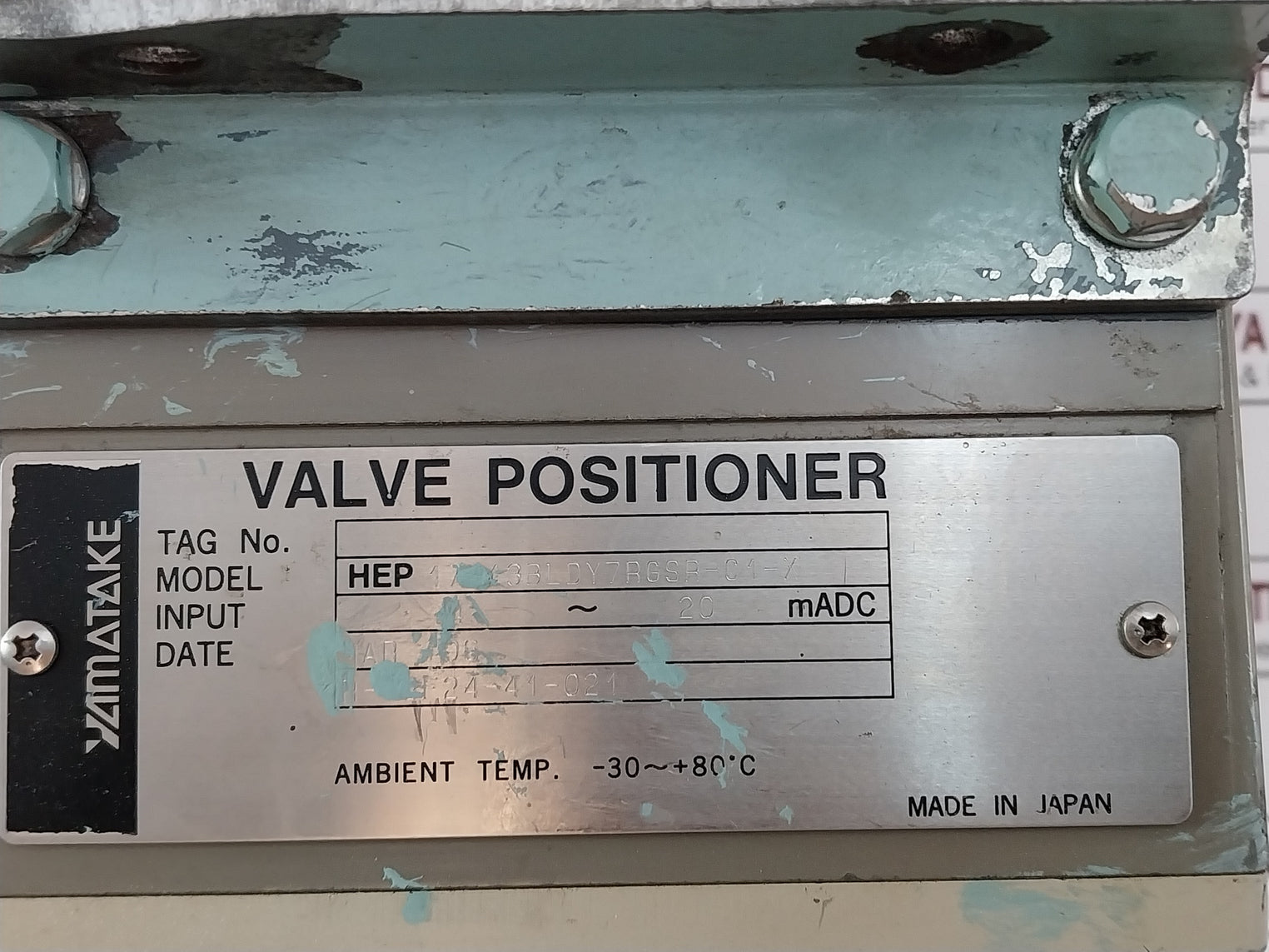 Yamatake Hep 17-43Bldy7Rgsr-c1-x Valve Positioner Air Regulator