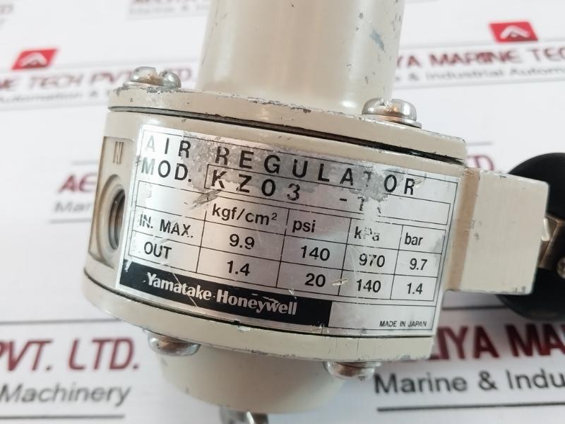 Yamatake Honeywell Kz03-1A Air Regulator 0-2 Kgf/Cm2 140 Psi