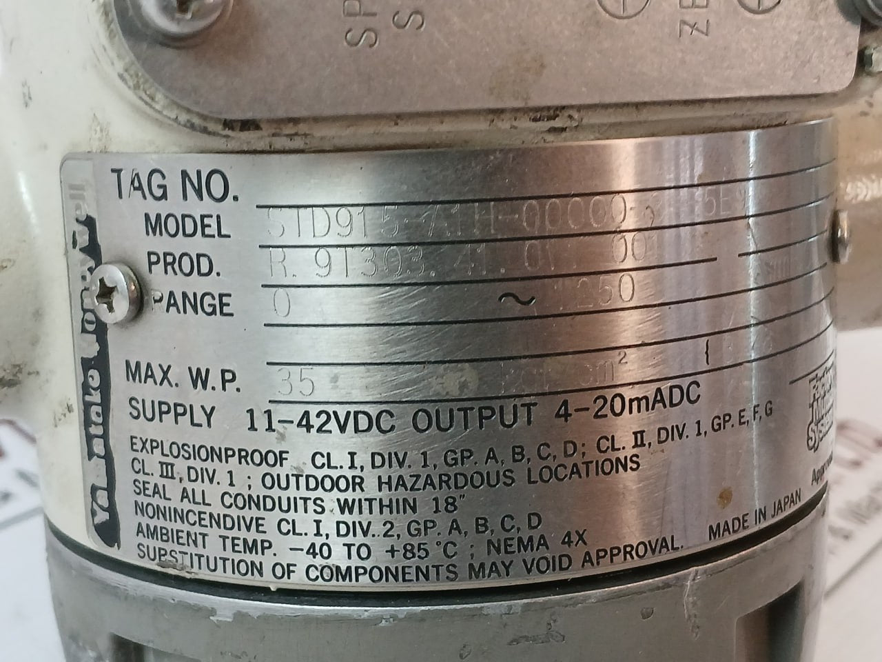 Yamatake Honeywell Std915-a1H-00000-3-e5E9 St3000 Pressure Transmitter 11-42 Vdc
