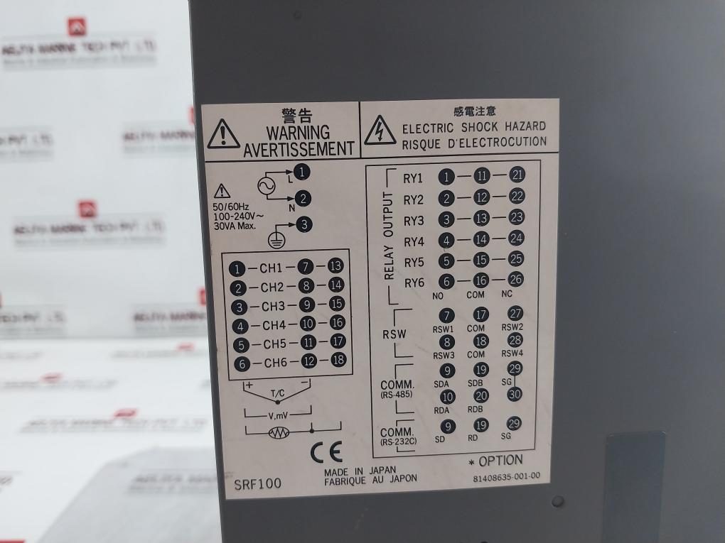 Yamatake Srf106As001D0 Srf100 Smart Recorder 81408635-001-00 100-240V~&nbsp;Ac 50/60Hz