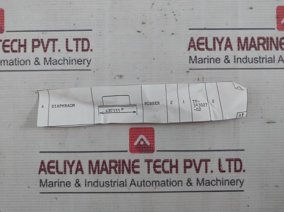 Yarway 435-410-104 Diaphragm Rubber Tp-343027-02