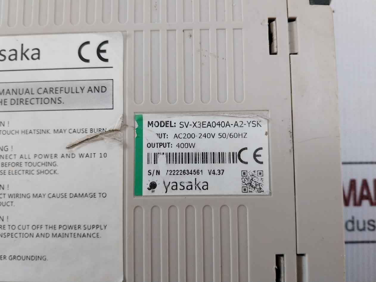 Yasaka Sv-x3Ea040A-a2-ysk Servo Drive Ac200-240V 50/60Hz