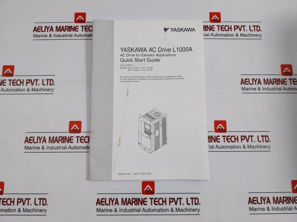 Yaskawa 3-phase Elevator Inverter 380–480 Vac 50/60 Hz Part No Cimr-lc4F0024Bac-9130
