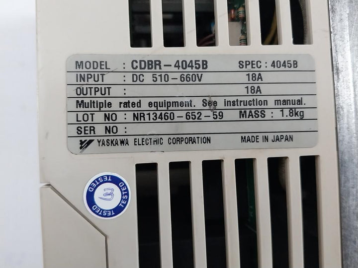 Yaskawa Dc 510-660V 18A Output Dynamic Braking Module Cdbr-4045B