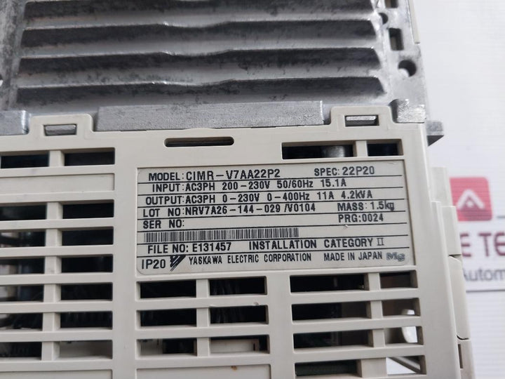 Yaskawa Electric Cimr-v7Aa22P2 Digital Operator Ac 3-phase 200–230V 50/60Hz