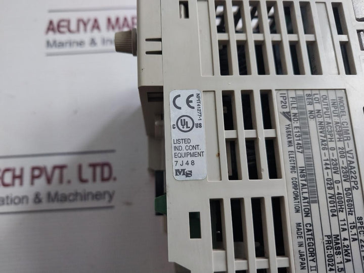 Yaskawa Electric Cimr-v7Aa22P2 Digital Operator Ac 3-phase 200–230V 50/60Hz