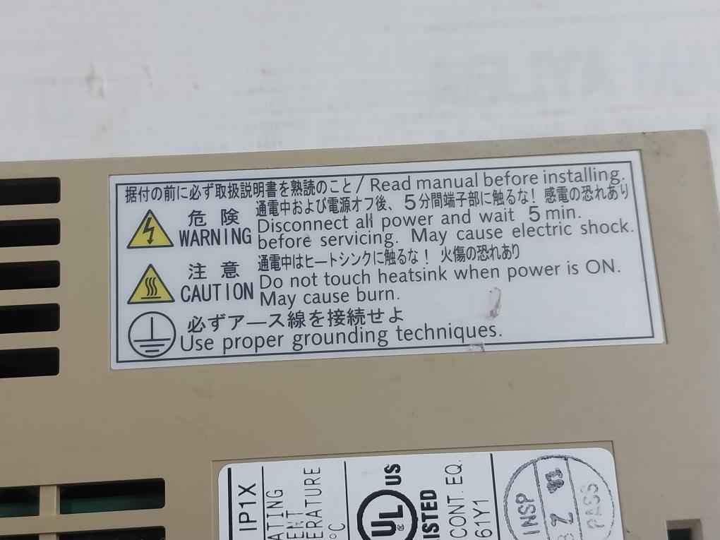 Yaskawa Electric Sgdm-01 Ada Servo Amplifier 0.91A 0.1Kw 0-55°C Not Working