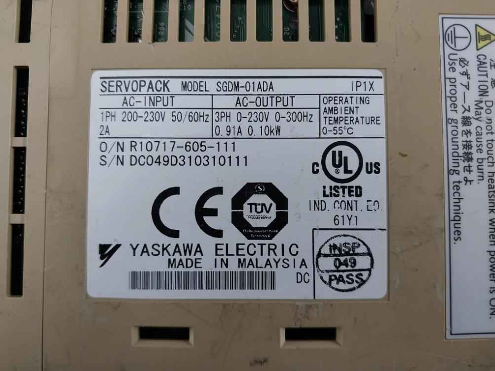 Yaskawa Electric Sgdm-01Ada Servo Drive 1Ph 200-230V 50/60Hz