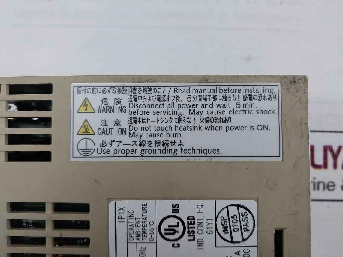 Yaskawa Electric Sgdm-01Ada Servo Drive 3Ph 0-230V 0-300Hz 0-55°C