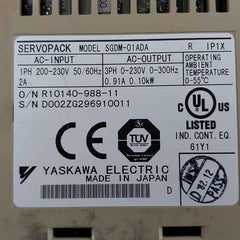 Yaskawa Electric Sgdm-01Ada Servo Pack 3Ph 0-230V 0-300Hz (Not Working)
