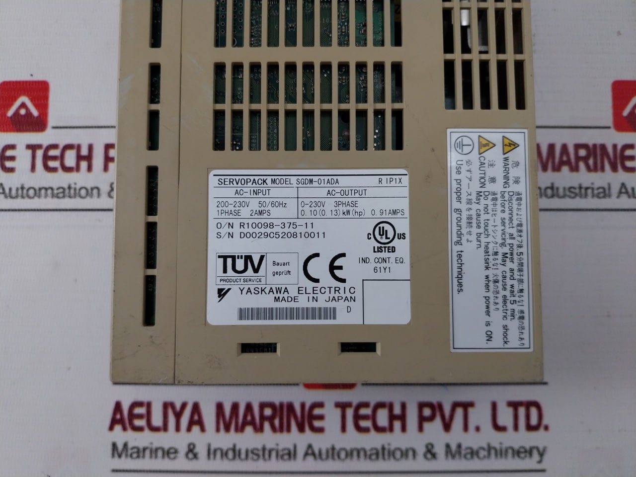 Yaskawa Electric Sgdm-01Ada Servopack Servo Drive 200-230V 50/60Hz (Not Working)