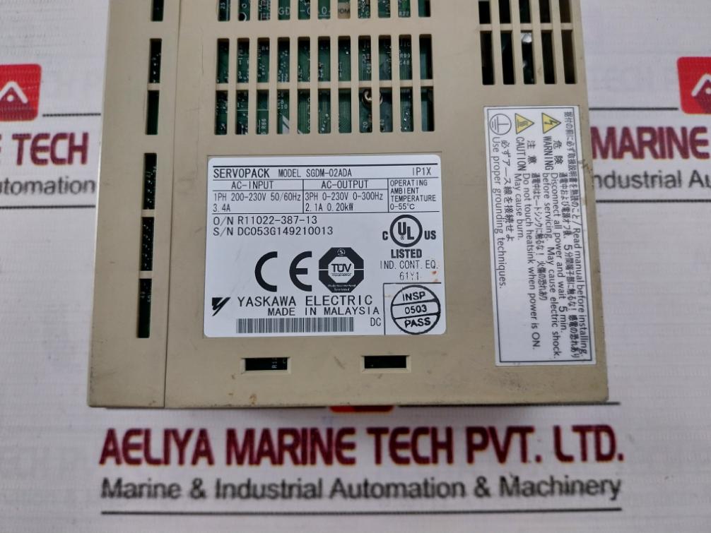 Yaskawa Electric Sgdm-02Ada Servopack Drive 1Ph 200-230V 50/60Hz 3.4A