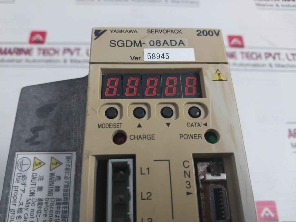 Yaskawa Electric Sgdm-08Ada Servopack 3Ph 200-230V 50/60Hz 5.4A