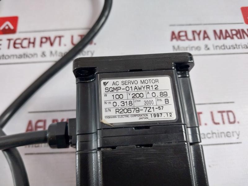 Yaskawa Electric Sgmp-01Awyr12 Ac Servo Motor W 100 V 200 A 0.89