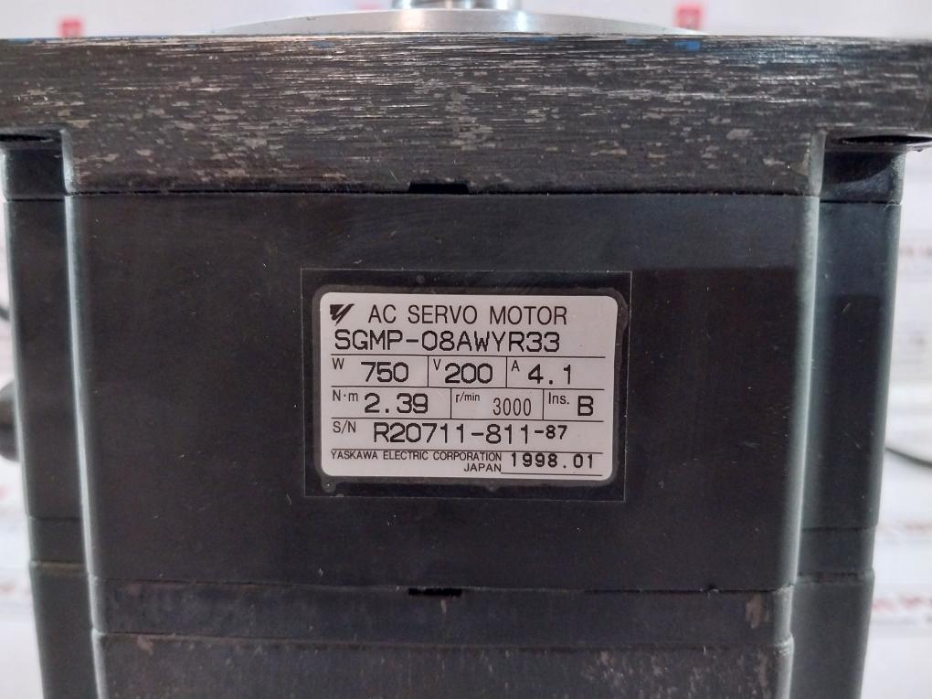 Yaskawa Electric Sgmp-08Awyr33 Ac Servo Motor H2A2 W 750 V 200 A 4.1