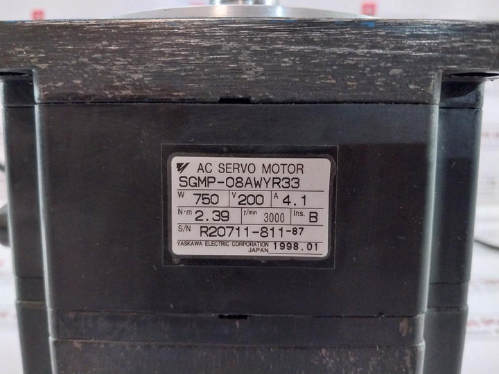 Yaskawa Electric Sgmp-08Awyr33 Ac Servo Motor H2A2 W 750 V 200 A 4.1