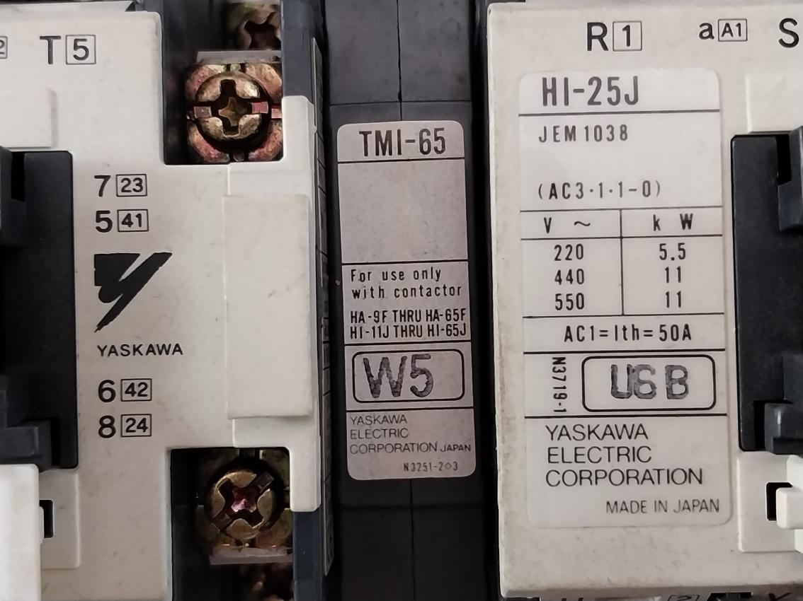 Yaskawa Hi-25J Definite Purpose Reversing Contactor Assembly Ac 600V Max