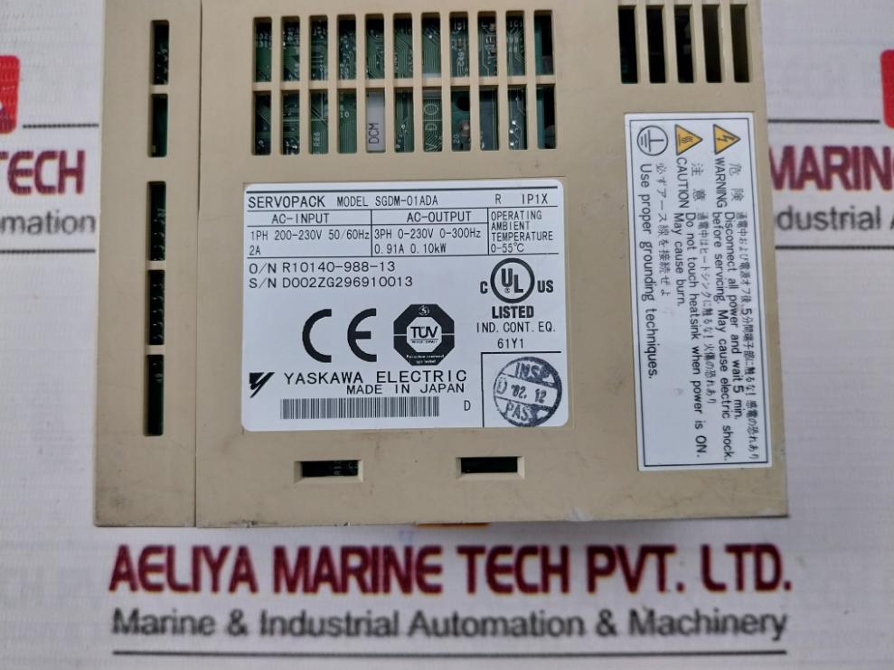 Yaskawa Sgdm-01Ada Servo Amplifier 1Ph 200-230V 50/60Hz 2A (Not Working)
