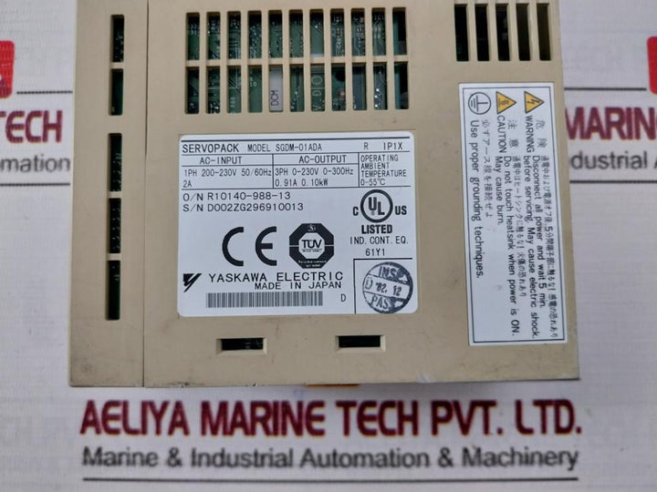 Yaskawa Sgdm-01Ada Servo Amplifier 1Ph 200-230V 50/60Hz 2A