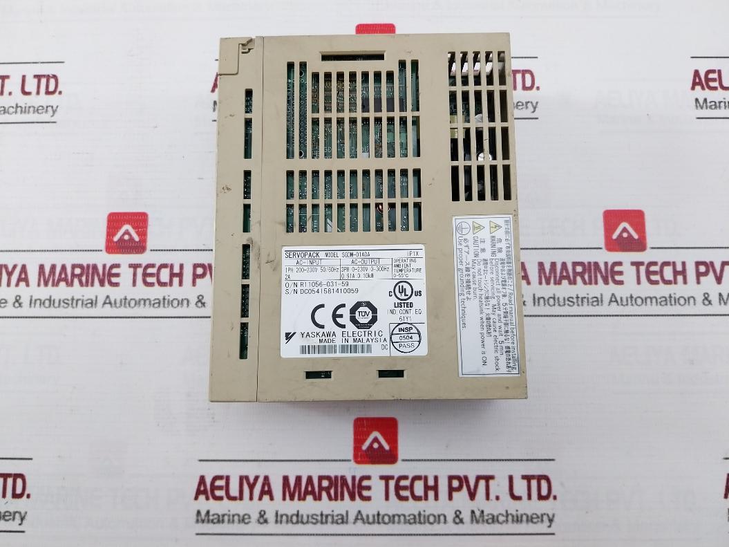 Yaskawa Sgdm-01Ada Servo Drive Ip1X 1Ph 200-230V 50/60Hz 2A 0.10Kw (Not Working)