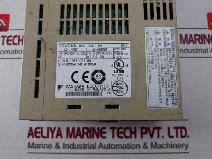 Yaskawa Sgdm-01Ada Servo Drive Ip1X 1Ph 200-230V 50/60Hz 2A 0.10Kw