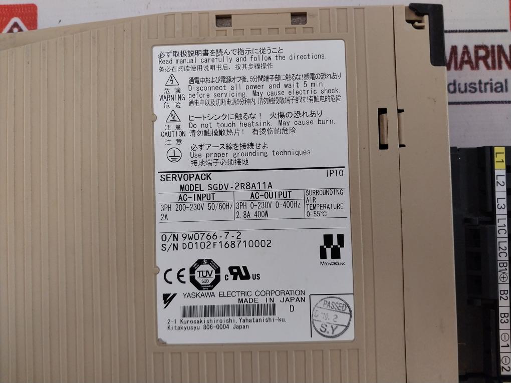 Yaskawa Sgdv-2R8A11A Servo Drive 200-230V 50/60Hz 2A