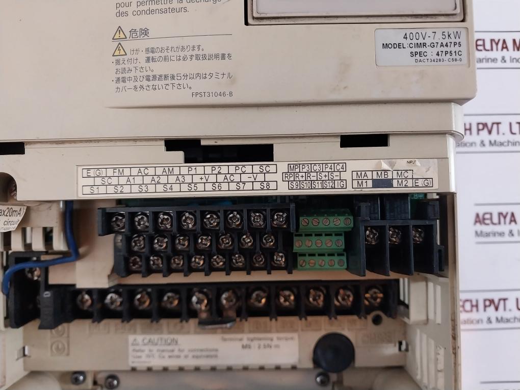 Yaskawa Varispeed G7 Cimr-g7A47P5 Inverter , 400V 3Ph Fpst31046-b