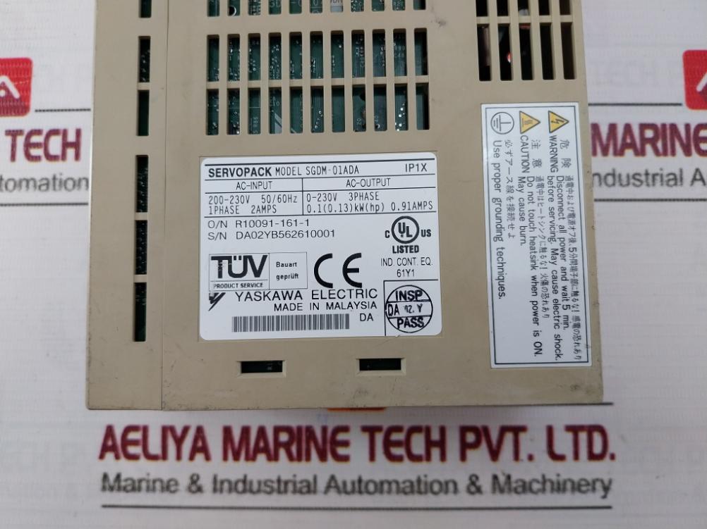 Yaskawa Sgdm-01Ada Servo Amplifier 200-230V 50/60Hz R10091-161-1
