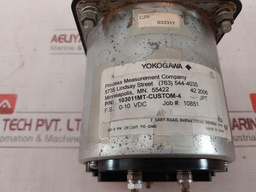 Yokogawa 103011Mt-custom-4 Analog Panel Pressure Meter 0-10 Vdc 0-150 Psi