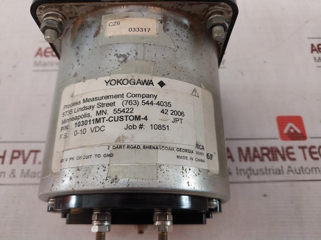 Yokogawa 103011Mt-custom-4 Analog Panel Pressure Meter 0-10 Vdc 0-150 Psi